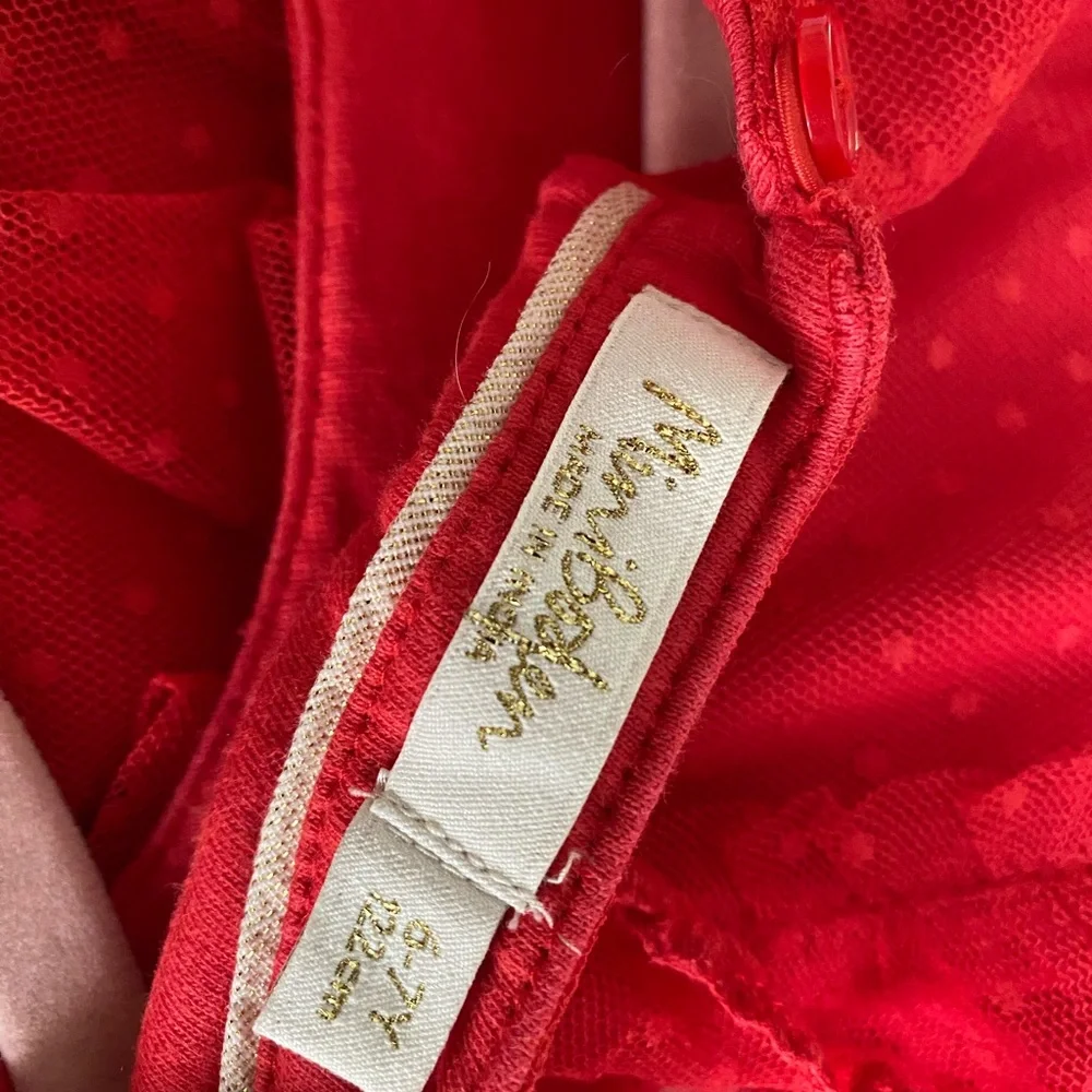 Mini Boden Red Cut Out Embellished Dress - Picture 2 of 3